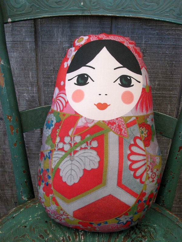 Matryoshka doll cushion, babushka, Russian doll (Summer)