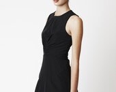 Charcoal Gathers Dress - Dark Navy / Charcoal Mini dress with ruffles / gathers at the front bodice