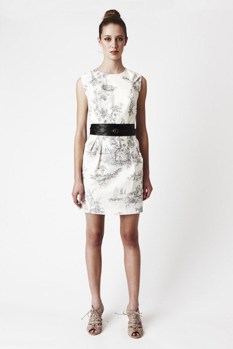 Custom listing for Julie - black and white toile Ivy Dress