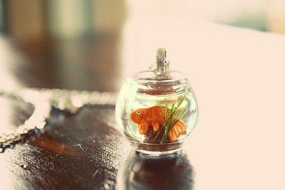 Goldfish in a bowl necklace