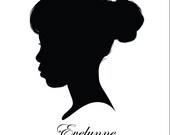 Children Custom Silhouette Portrait (8x10) Expertly illustrated with great detail