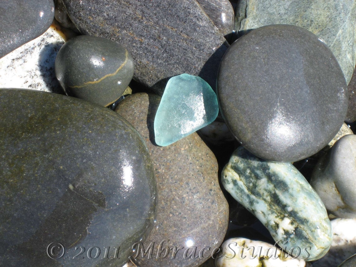Beach Rocks w/Seaglass - 11x14 Nature Photo