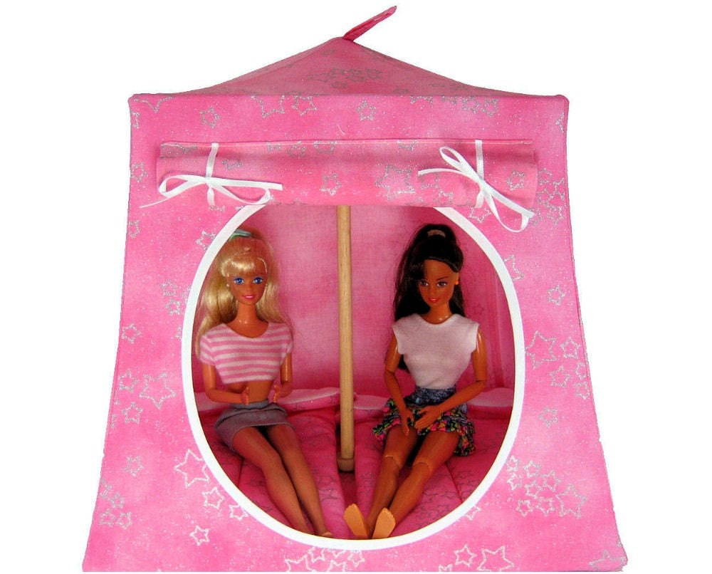 Toy Pop Up Tent, Sleeping Bags, light pink, silver sparkling star print
