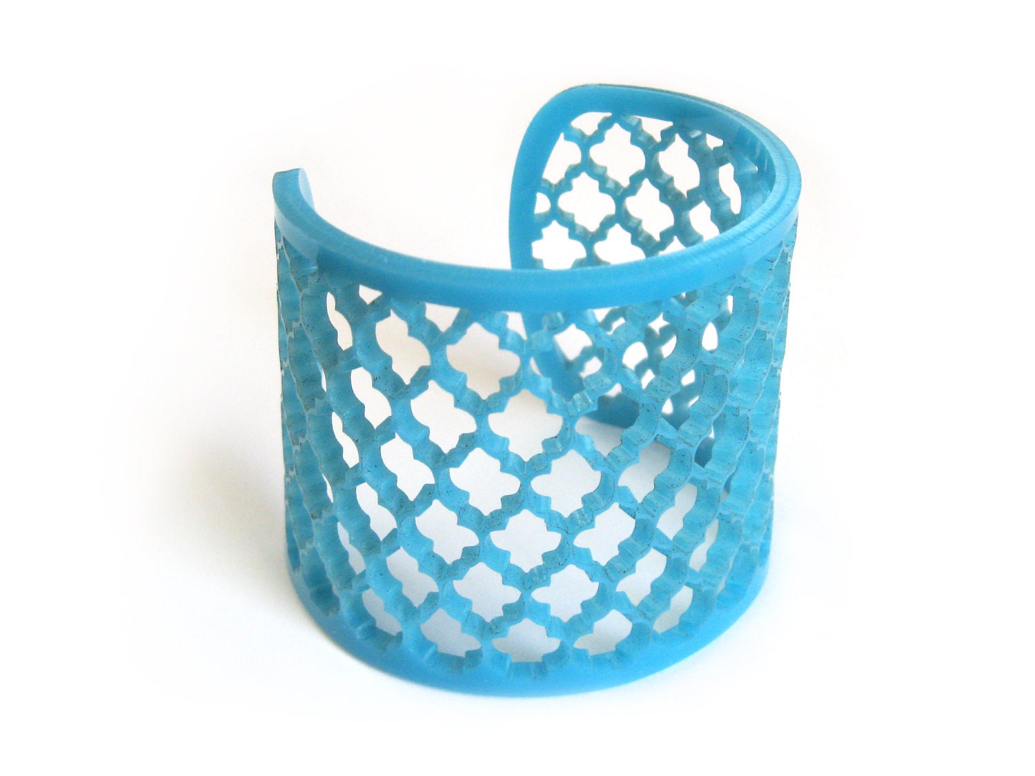 Aqua Lattice Bracelet Cuff