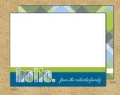 Personalized Notecard Gift Set - Hello Plaid Flat Cards