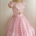 Vintage 1950s Prom Dress - Pink Cocktail Dress - Bridesmaid Dress - 50s Party Dress