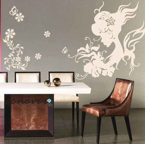Flower girl butterfly----Removable Graphic Art wall decals stickers home decor