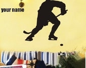 Hockey Player name Sports game----Removable Graphic Art wall decals stickers home decor