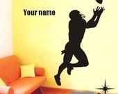 40by22 inches FOOTBALL player Personalized Name----Removable Graphic Art wall decals stickers home decor