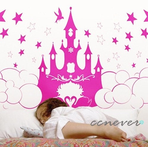Castle Fairy tale kids nursery 40inch----Removable Graphic Art wall decals stickers home decor