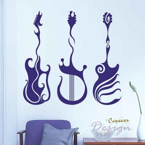 Art guitar love music 30inch----art Graphic Vinyl wall decals stickers home decor