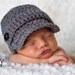 Baby Boy Hat, Baby Hat, Newborn Hat, Crochet Hat, Infant Gray Newsboy Hat, Newborn Boy Clothes, Photo Prop, Clothes Clothing