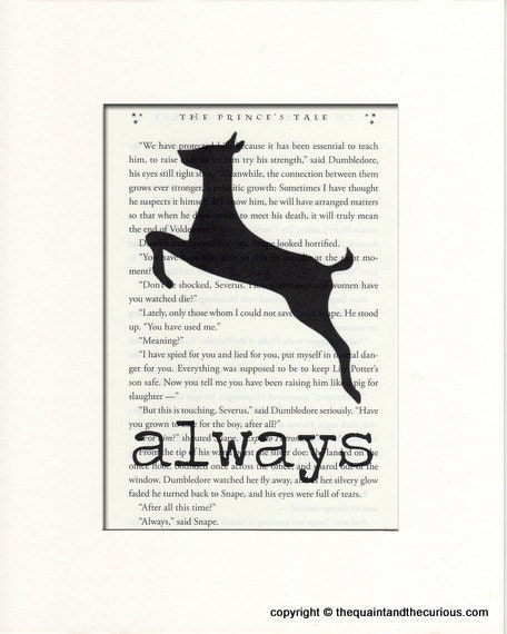 Harry Potter Always Print Potter Book Page - Beautifully Matted Graduation Fathers Day Gift Present Home Office Decor