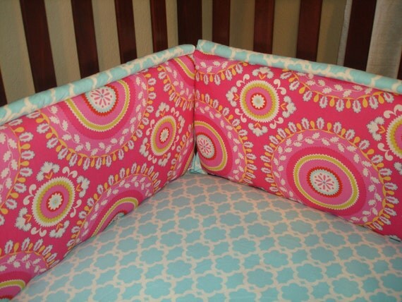 Custom Crib Bedding You Design-bumper and bedskirt-kumari garden