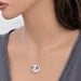 Silver Skull Necklace, flower skull charm pendant, sterling silver chain jewelry, halloween, day of the dead, by balance9