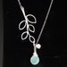Silver tree branches freshwater pearls and chalcedony necklace - sterling silver chain