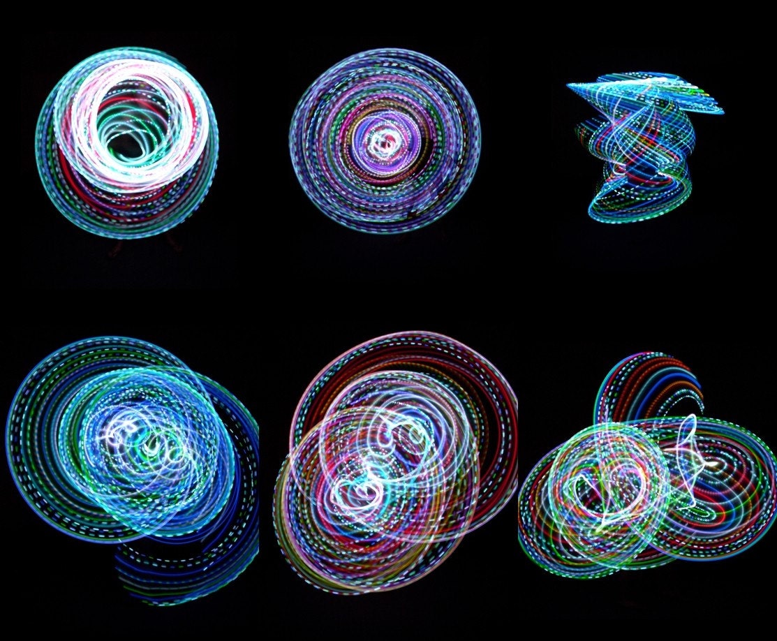 Rechargeable Convertible LED Hula Hoop (Breaks Down From Full-size Hoop to 2 Mini's)