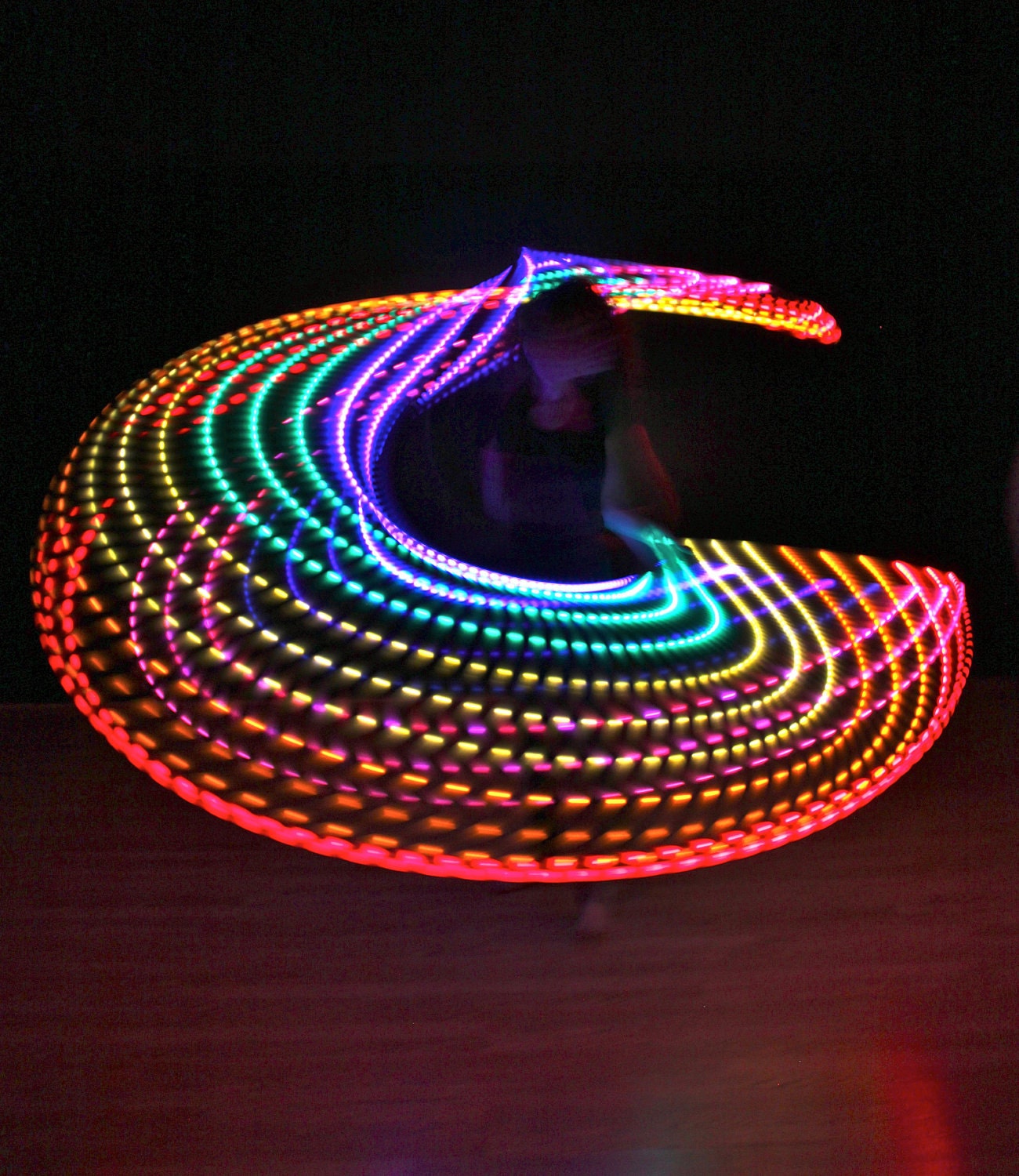 Rechargeable Double Rainbow LED Hula Hoop (2 Circuits)