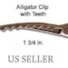 SALE PRICE 100 Single Prong Alligator Clips with Teeth, 1 3/4 inches