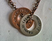 Men OR  Women--Mixed Metal Customizable Washers...Personalized Hand Stamped Necklace
