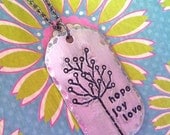 Tree of Whimsy....Fun & Whimsical Dog Tag Style Hand Stamped Necklace