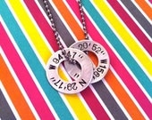 NEW:Latitude & Longitude...Hand Stamped Washer Set