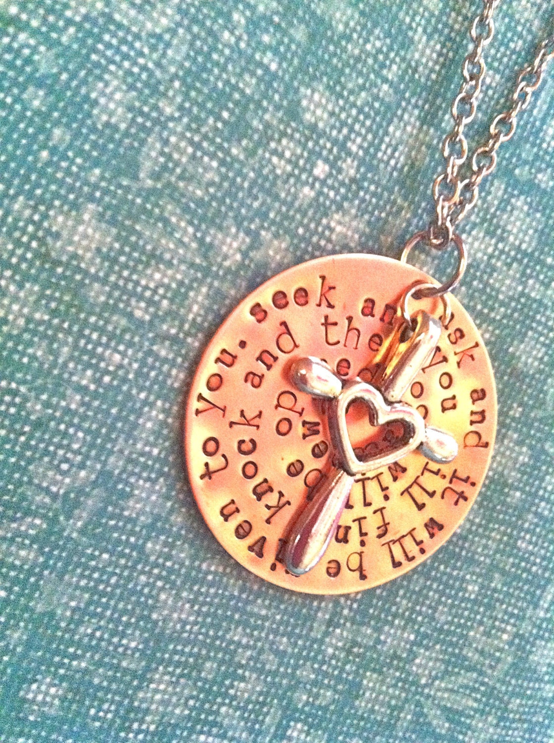 New-The CROSS...Hand Stamped Copper Necklace
