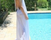 White Lace Backless Bridal Nightgown Wedding Lingerie Sleepwear Honeymoon Gown, Cruise, Shower Gift