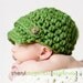 Green Apple Double button Chunky Visor Beanie Newborn photography prop
