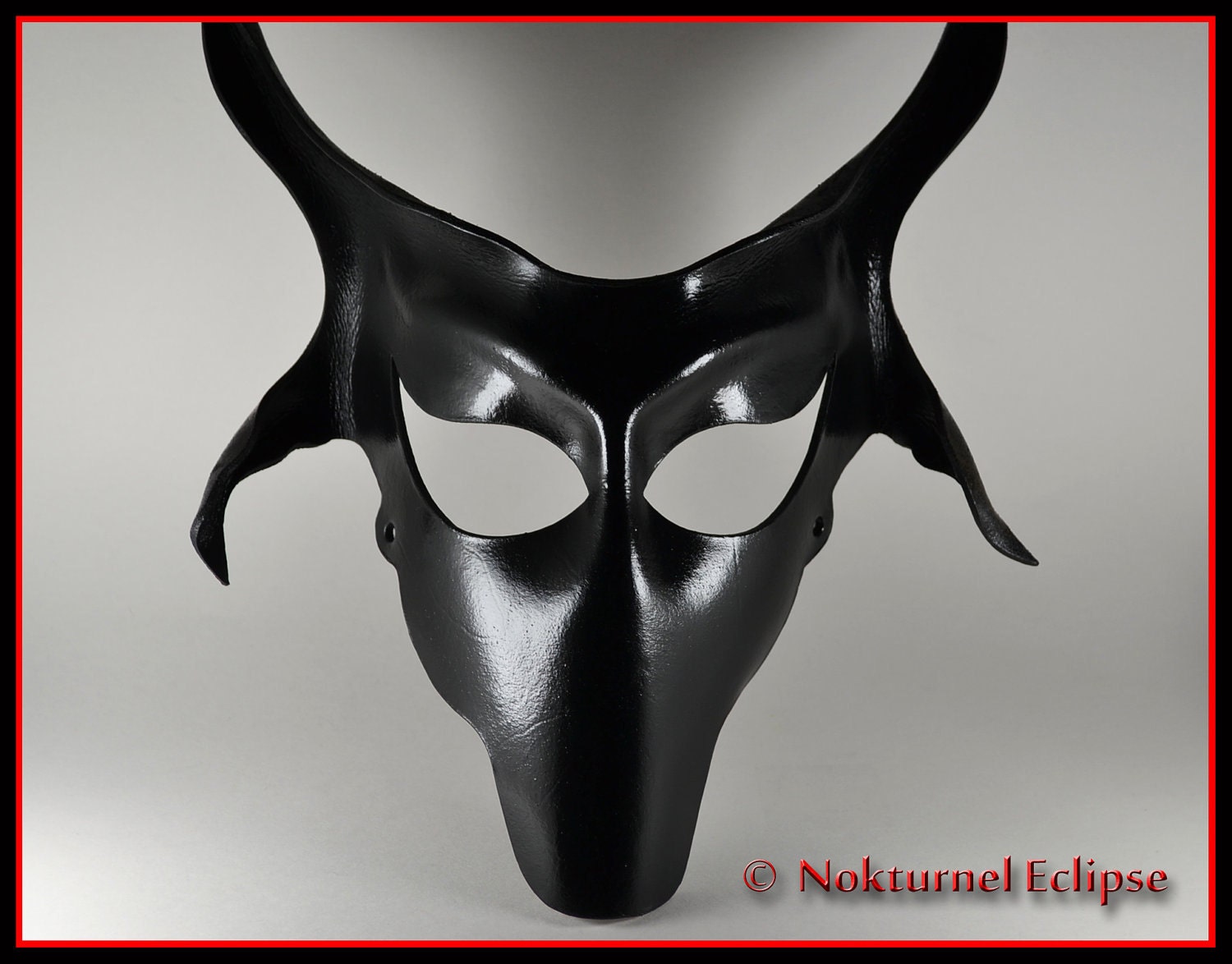 Black Baphomet Goat Leather Mask by Nokturnel Eclipse Satanic Art Devil Lucifer Halloween Creepy Costume Masquerade Fetish Ball UNISEX