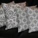 Decorative Pillows grey Throw Pillow Covers Two SETS suzani, chain link 18x18 inch gray 18" storm grey on white