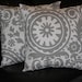 Decorative Pillows grey Throw Pillow Covers Two SETS suzani, chain link 18x18 inch gray 18" storm grey on white
