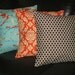 Orange Pillows Decorative Pillows Aqua, Tangerine, Brown TRIO sparrow, damask, lattice 18" Throw Pillow Covers 18 inch