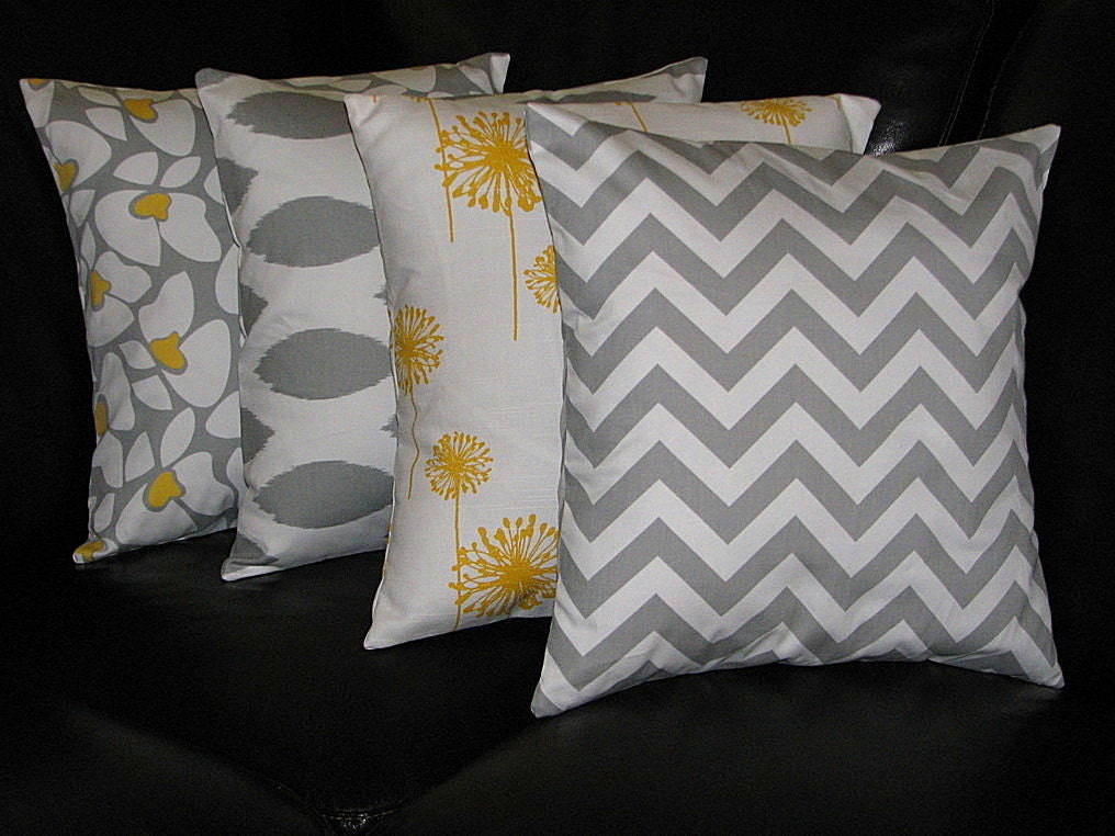 DAMASK Pillows Grey and White Accent Pillows 20x20 inch set of TWO storm grey 20" Decorative Throw Pillows