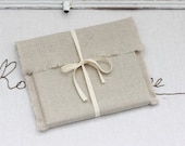 CD packaging - 10 linen fabric envelopes - natural linen CD envelopes