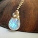 Moonstone Necklace woven with tiny Fresh Water Pearls