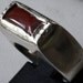 Sterling Silver Box Ring with Lake Superior Agate Size 6.5