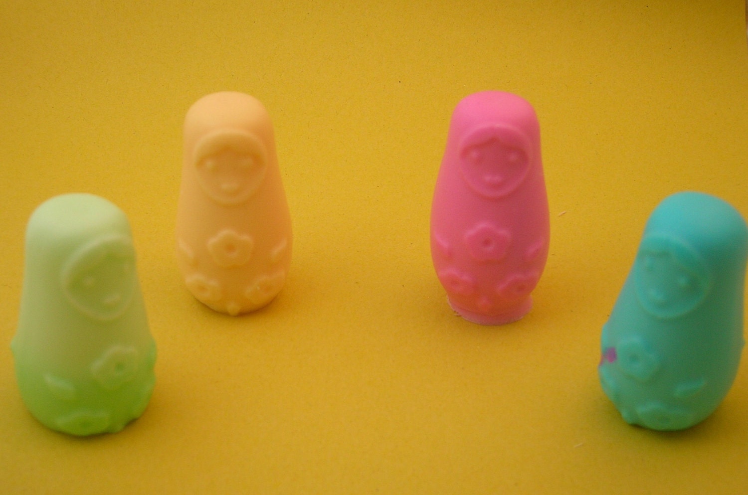 The set of four matryoshka doll soaps