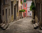 Fade to grey, steps in Venetian style street  5x7 art photography print
