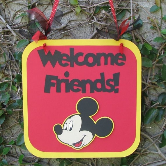 Mickey Mouse Party Door Sign - MADE TO ORDER
