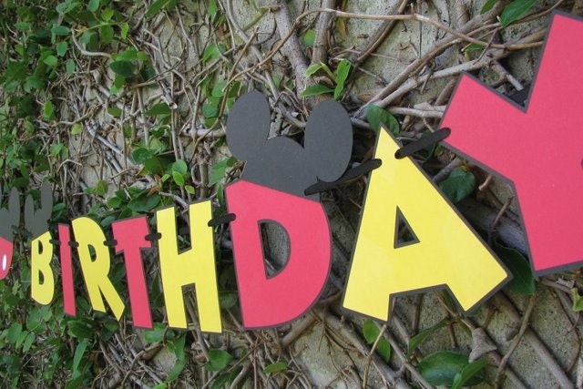 Mickey Mouse Happy Birthday Banner - MADE TO ORDER