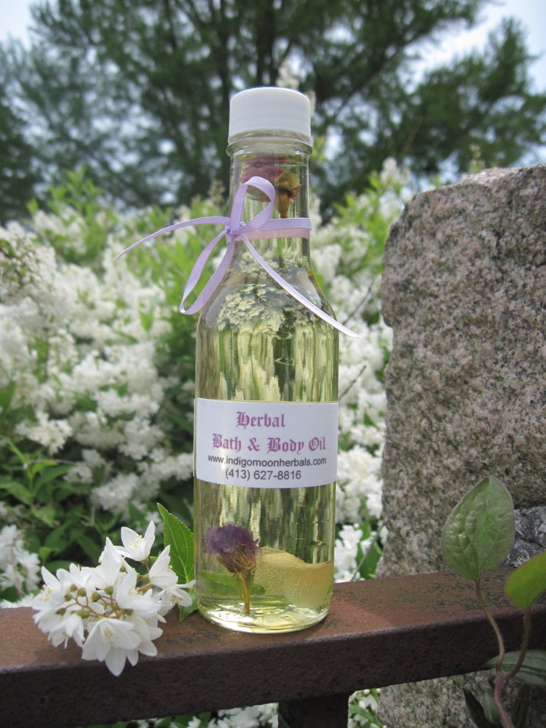 Herbal Bath/Body and Massage Oil ( lavender, rose geranium, olive oil)