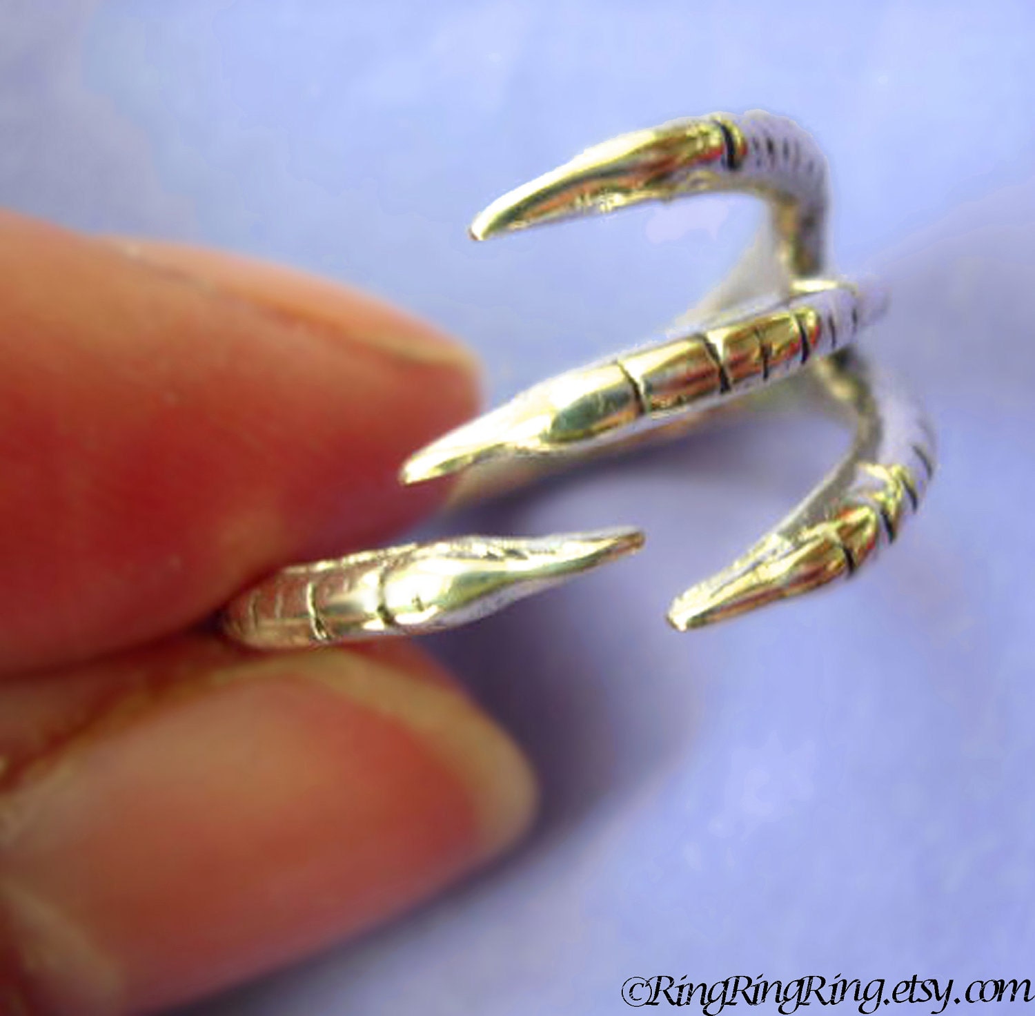 925 Talon claw ring - Adjustable solid sterling silver ring jewelry  092412