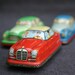 Traffic jam. Collectibles vintage tin cars.