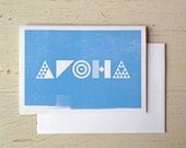 Aroha (Love) Greeting Card - blue