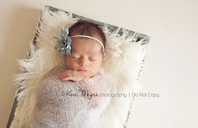 Light Blue Flower Headband