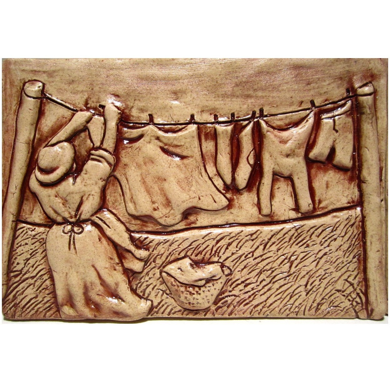 Laundry Day Art Tile Ceramic Tile