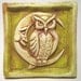 Night Owl Ceramic Art Tile - Spring Green Ceramic Tile