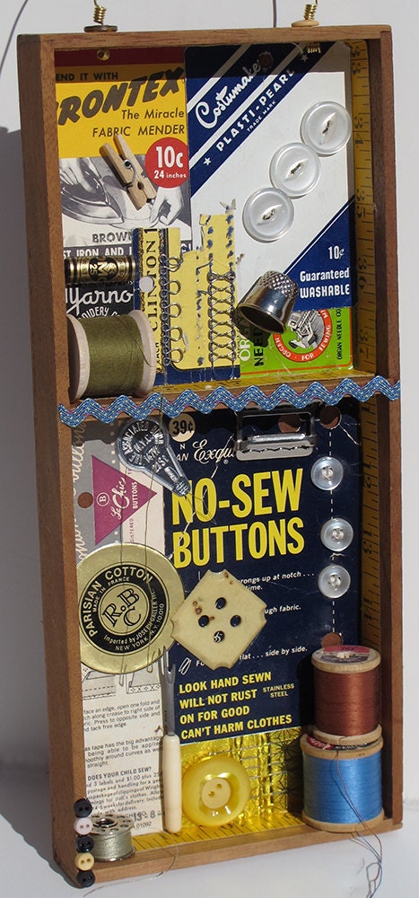 No-Sew Buttons Mixed-Media Assemblage