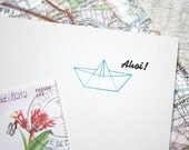 Ahoi - paperboat card